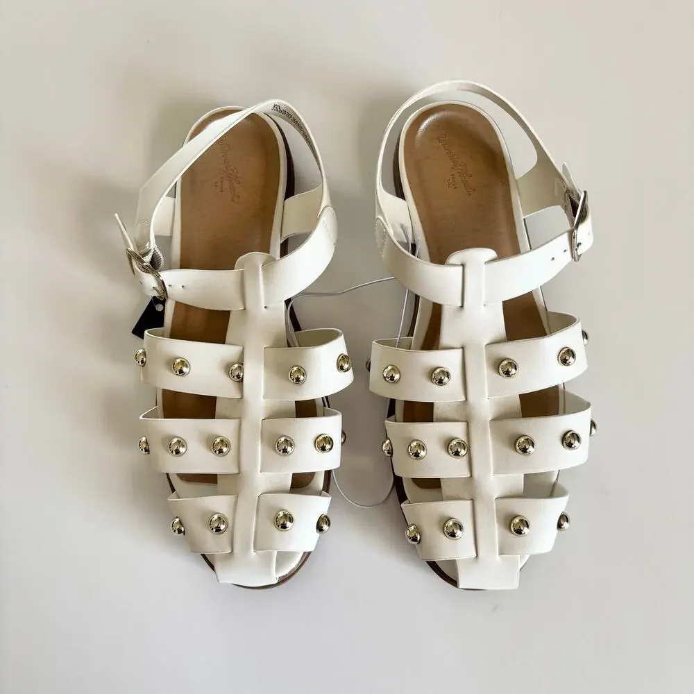 Universal Thread Winnie White Studded Strappy Fisherman Sandals Women’s 9.5 NEW